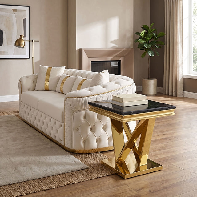 Villarsglane End Table - Black/Gold
