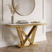 Villarsglane Sofa Table - Gold/White / Sofa Table