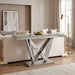 Villarsglane Sofa Table - Green/Chrome / Sofa Table