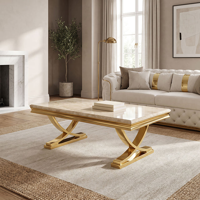 Wettingen Coffee Table - Beige/Gold