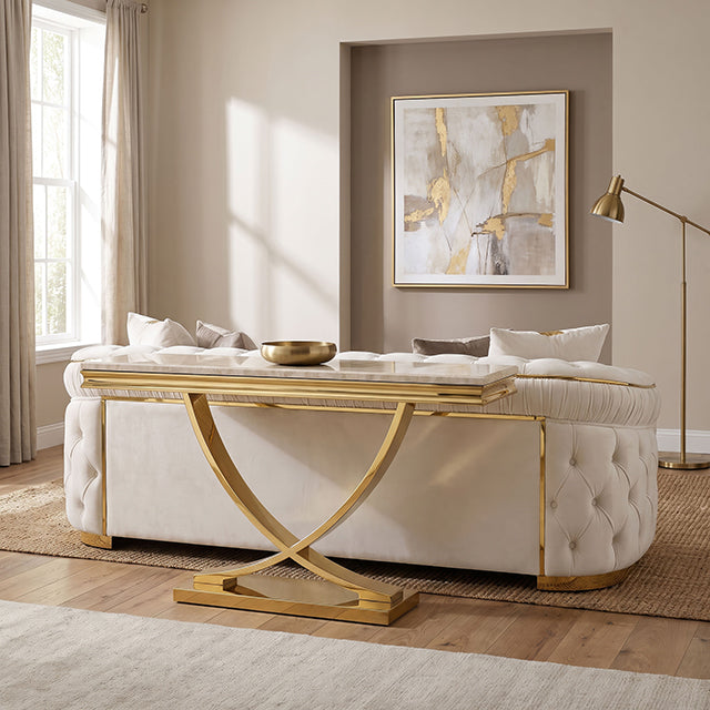 Wettingen Sofa Table - Beige/Gold