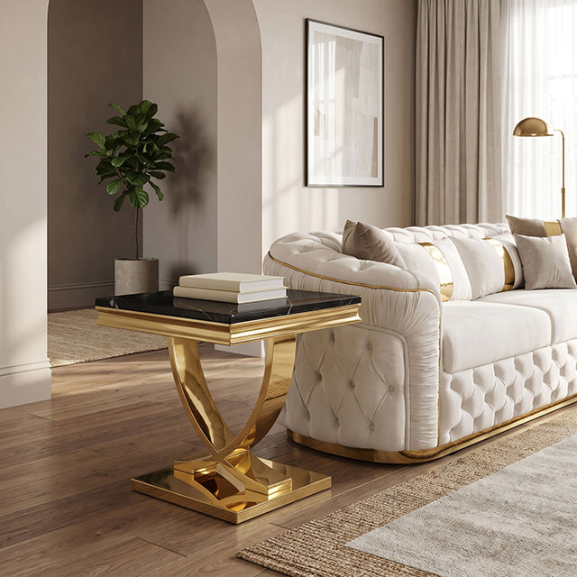 Wettingen End Table - Black/Gold