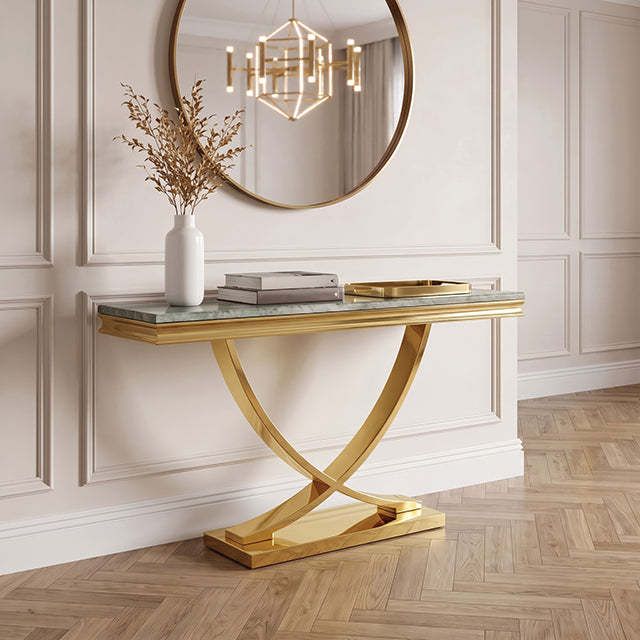 Wettingen Sofa Table - Gold/Green