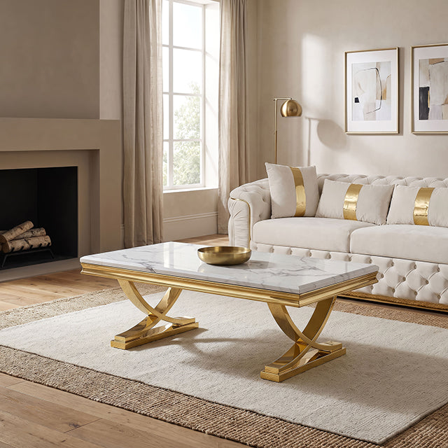 Wettingen Coffee Table - Gold/White