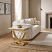 Wettingen End Table - Gold/White