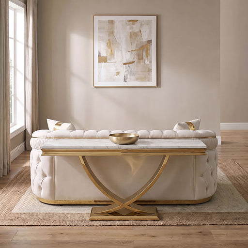 Wettingen Sofa Table - Gold/White