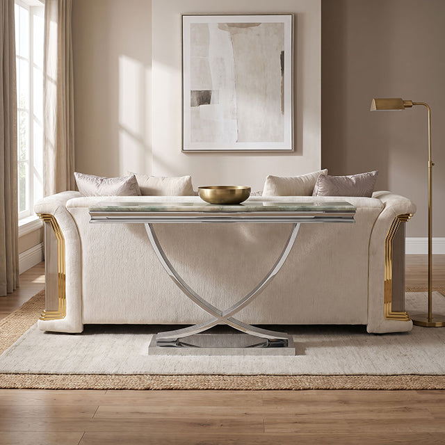 Wettingen Sofa Table - Green/Chrome