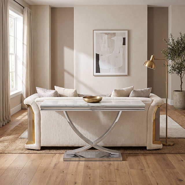 Wettingen Sofa Table - White/Chrome