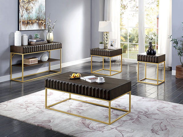 Augsburg Sofa Table - Walnut/Gold