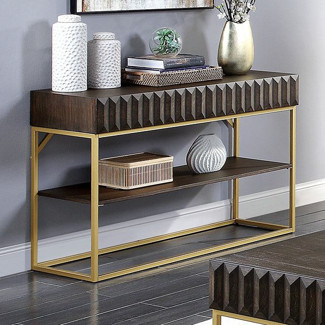 Augsburg Sofa Table - Walnut/Gold