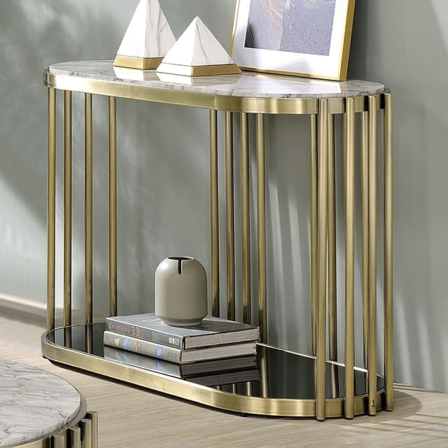 Ofelia Sofa Table - Antique Brass/Black
