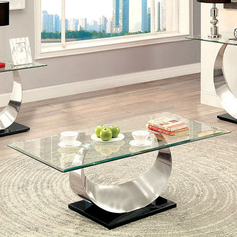 Orla Coffee Table - Satin Plated/Black
