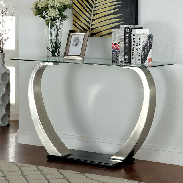 Roxo Sofa Table - Satin Plated/Black
