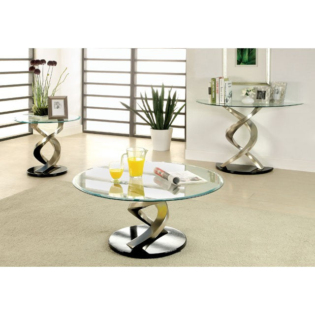 Nova Sofa Table - Satin Plated/Black