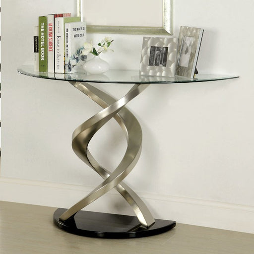 Nova Sofa Table - Satin Plated/Black