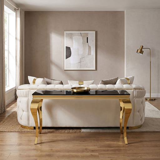 Villarsglane Sofa Table - Beige/Gold / Sofa Table (CM4284GDBK-S-TABLE)