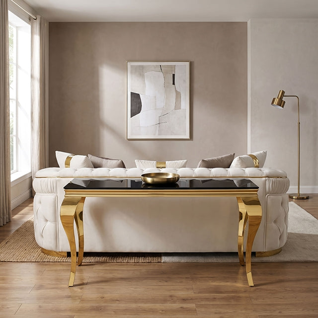 Villarsglane Sofa Table - Beige/Gold / Sofa Table (CM4284GDBK-S-TABLE)