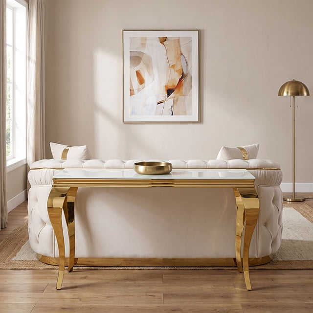 Wetzikon Sofa Table - Gold/White