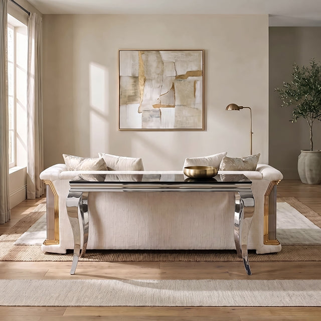 Wetzikon Sofa Table - Silver/Black