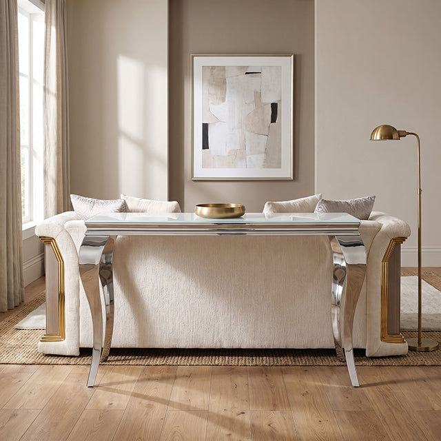 Wetzikon Sofa Table - Silver/White
