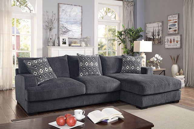 Kaylee L-Sectional w/ Right Chaise - Gray