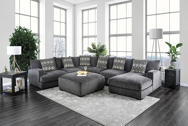 Kaylee U-Sectional w/ Right Chaise - Gray