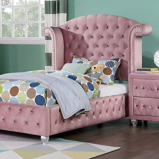 Zohar 4 Pc Bedroom Set - Pink - Twin