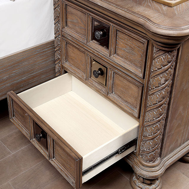 Timandra Night Stand - Rustic Natural Tone