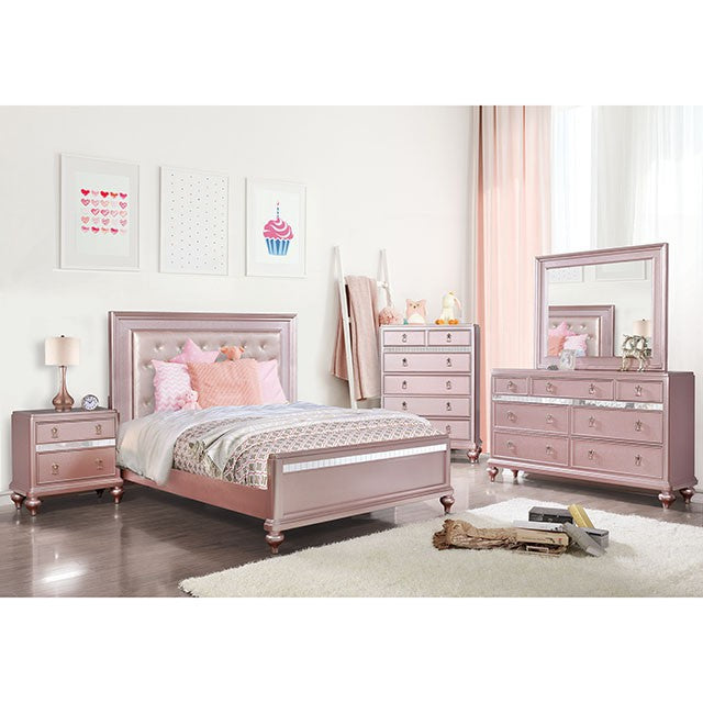 Avior 4 Pc Bedroom Set - Rose Gold