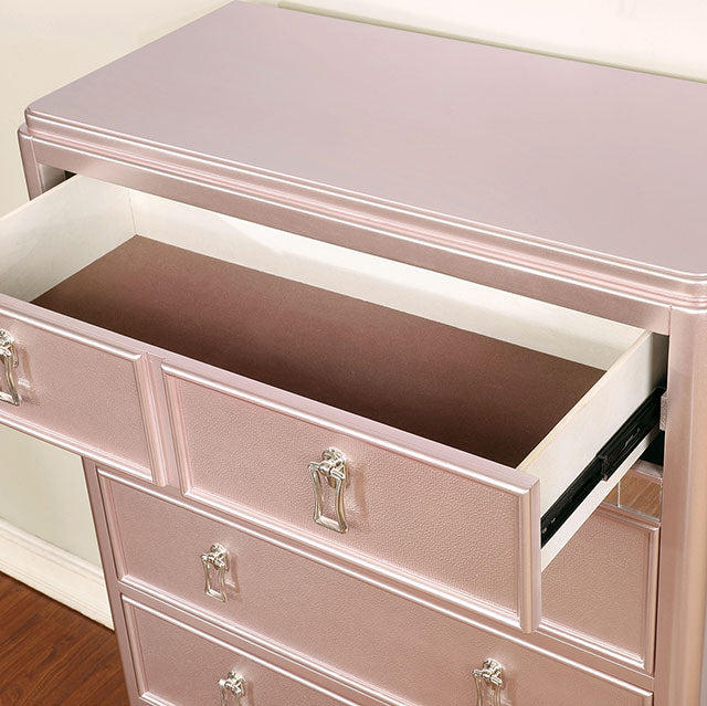 Avior 4 Pc Bedroom Set - Rose Gold