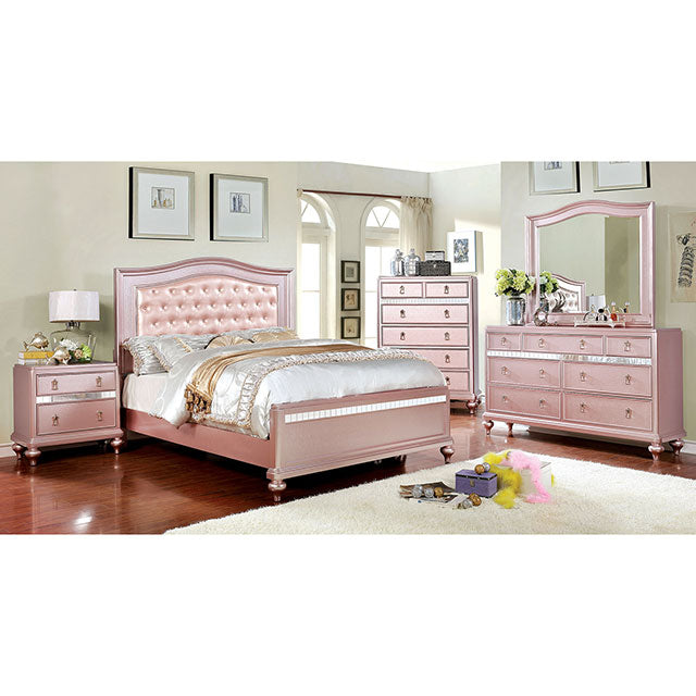 Ariston 4 Pc Bedroom Set - Rose Gold
