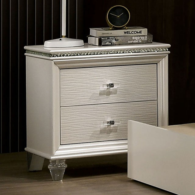 Allie Night Stand - Pearl White
