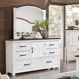 Alyson Dresser - Distressed White/Walnut