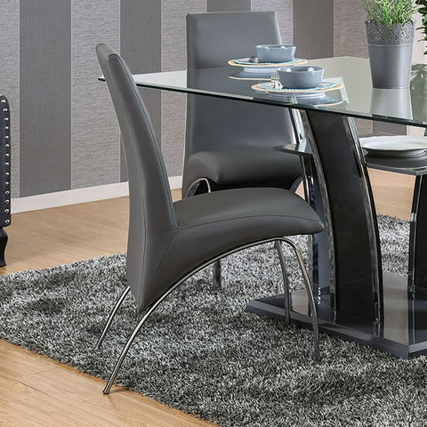Wailoa Side Chair, Gray (Set of 2) - Gray/Chrome