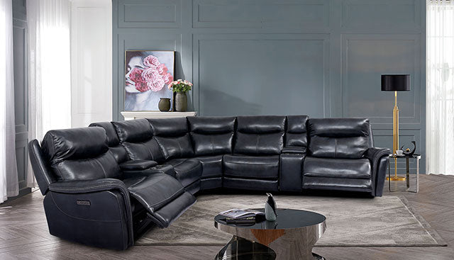 Braylee Power Sectional - Dark Navy