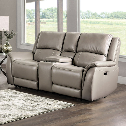 Gorgius Power Loveseat - Light Gray