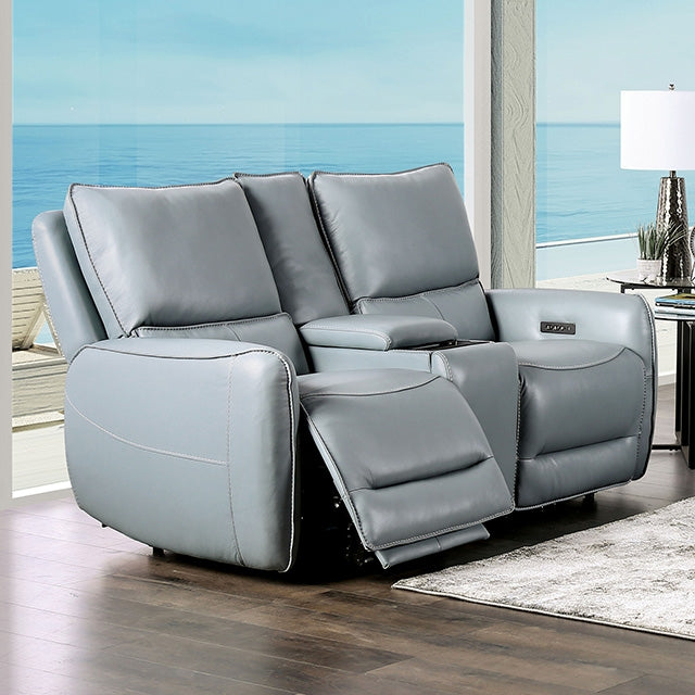 Phineas Power Loveseat - Pale Blue