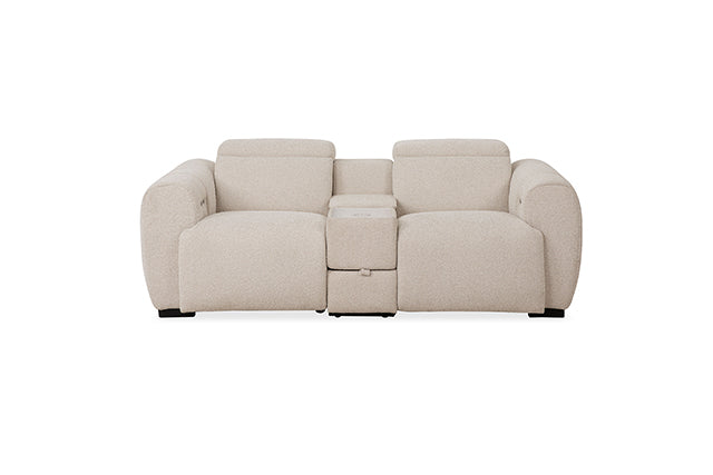 Thaddea Power Loveseat - White