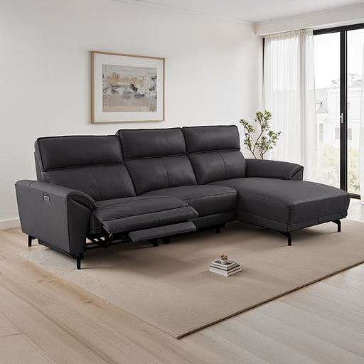 Theola Power Sectional, Right Chaise - Black