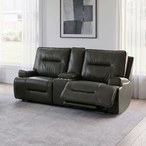 Dallas Oversized Power Loveseat - Dark Olive Green
