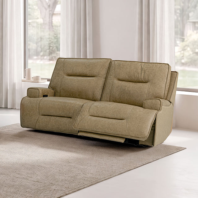 Dallas Oversized Power Loveseat - Warm Taupe