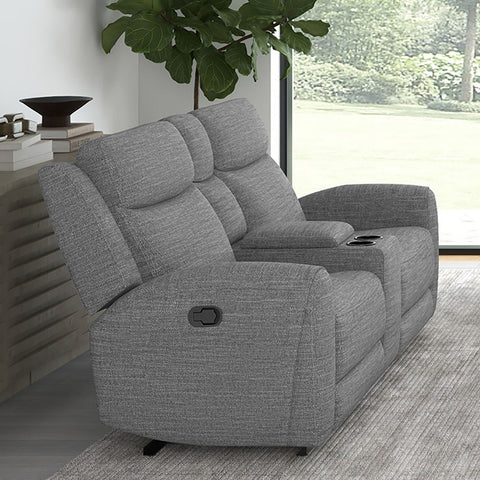 Antonius Manual Recliner Loveseat w/ Console - Gray