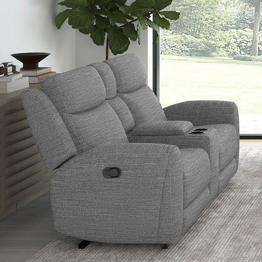 Antonius Manual Recliner Loveseat w/ Console - Gray