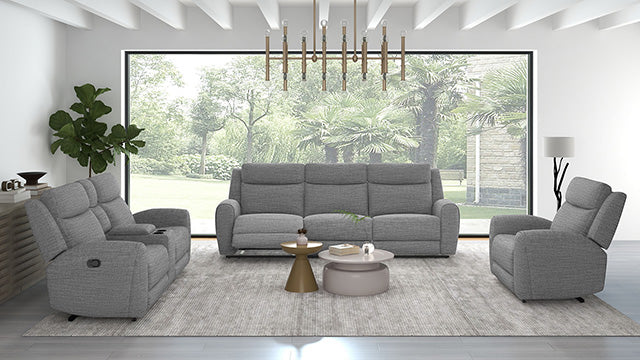 Antonius Manual Recliner Loveseat w/ Console - Gray