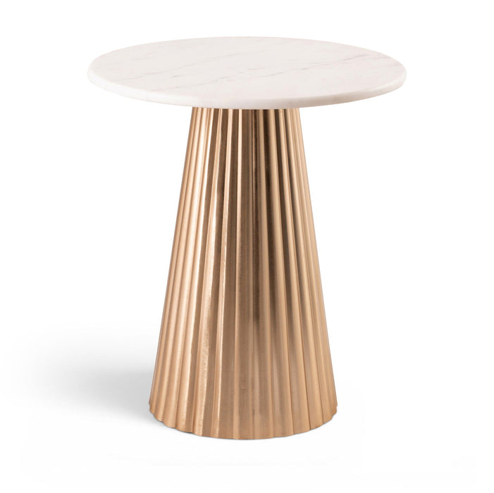 Cindra Genuine Marble Top And Iron Base End Table
