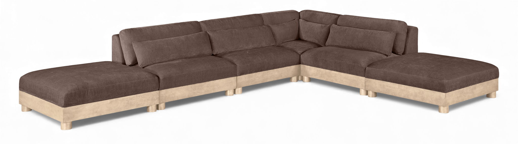 Turin 160" Chenille Fabric Upholstered 6pc. Modular Sectional