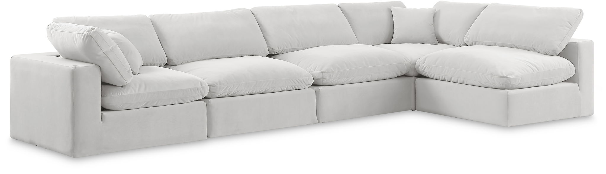 Comfy 158" Velvet Upholstered 5pc. Modular Sectional