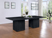 Belinda 108" Solid Wood And Oak Veneer Modular Dining Table - Black