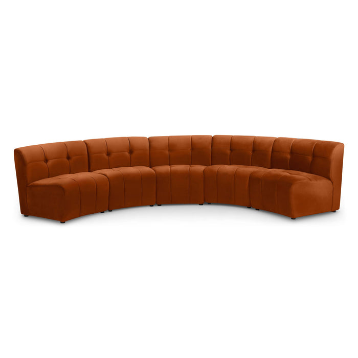 Limitless 141.5" Velvet Upholstered 5pc. Modular Sectional