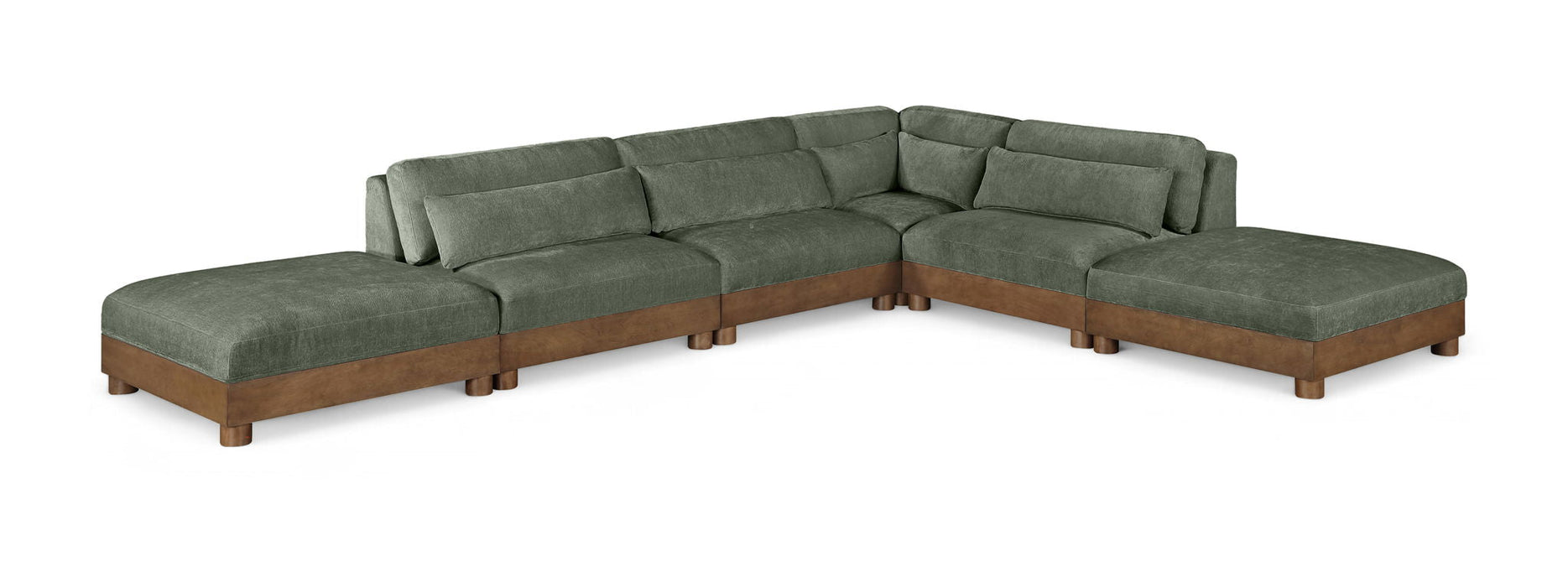 Turin 160" Chenille Fabric Upholstered 6pc. Modular Sectional